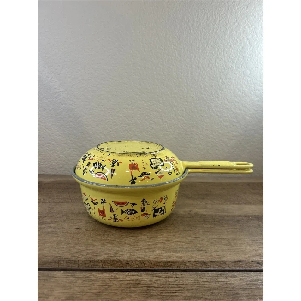 1950's Descoware Robert Markley / Enamel Coated Cast Iron Pot and Pan